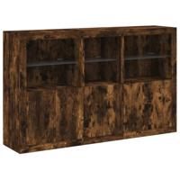 Dressoir met LED-verlichting 162x37x100 cm gerookt eikenkleurig - thumbnail