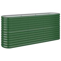 VidaXL Plantenbak 152x40x68 cm gegalvaniseerd staal groen - thumbnail