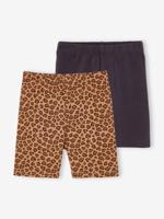 Set van 2 fietsshorts voor meisjes beige - thumbnail