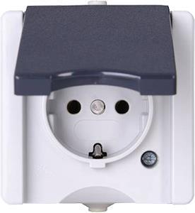 Kopp 947456005 proAQA Compleet Wandcontactdoos met randaarde en klapdeksel spatwaterdicht Grijs 1-voudig 1 stuk(s)