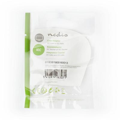 Nedis csgp40940wt coaxadapter iec (coax) male - iec (coax) male wit Nedis csgp40940wt coaxadapter iec (coax) male - iec (coax) male wit