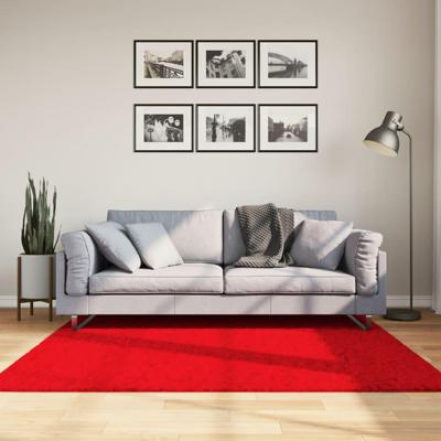 VidaXL Vloerkleed oviedo laagpolig 160x160 cm rood
