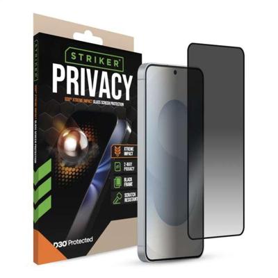 Striker D3O Xtreme Impact Privacy Glass Screen Protector - Black Frame - Samsung Galaxy S24 5G/S25 5G