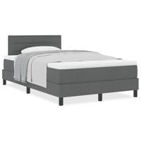 Boxspringbed met matras Donkergrijs 120 x 200 cm Stof - thumbnail
