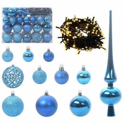 Kerstbal Set met 150 LED 61 pcs Blauw Kunststof