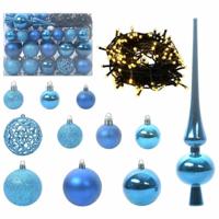 Kerstbal Set met 150 LED 61 pcs Blauw Kunststof - thumbnail