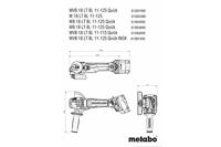 Metabo WB 18 LT BL 11-125 Quick 613054850 Haakse accuslijper 125 mm Brushless, Zonder accu, Zonder lader, Incl. accessoires 18 V - thumbnail