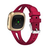 Fitbit Versa 3 & 4 / Sense 1 & 2 - Sportbandje druppel design - Large - Rood - thumbnail