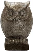 Clayre & Eef Beeld Uil 23 cm Grijs Keramiek Woonaccessoires - thumbnail