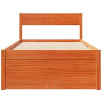 Bedframe zonder matras massief grenenhout wasbruin 75x190 cm - thumbnail