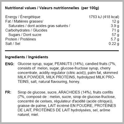 Lonka Nougat, per stuk verpakt, 12g, doos van 214 stuks, pinda vrucht