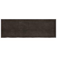 Wastafelblad 180x60x(2-6) cm behandeld massief hout donkerbruin - thumbnail