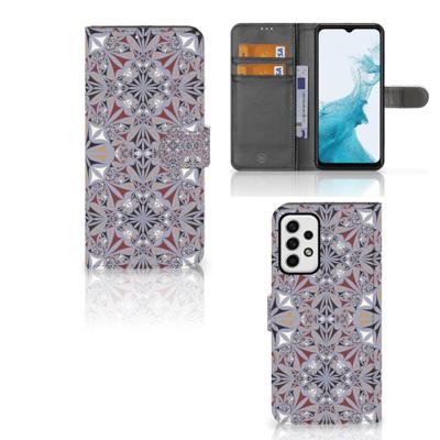 Samsung Galaxy A23 | Bookcase | Flower Tiles Samsung Galaxy A23 | Bookcase | Flower Tiles