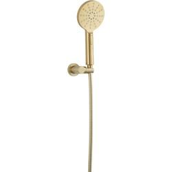 Ben badset met ronde handdouche (3 straalsoorten) geborsteld messing pvd