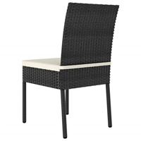 Tuinstoelen 4 st poly rattan zwart - thumbnail