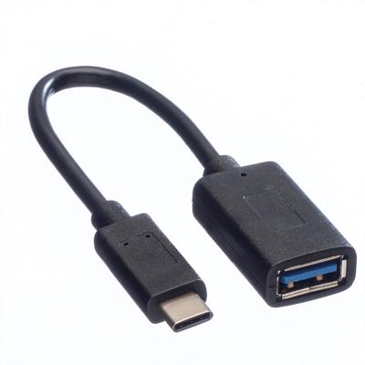 VALUE USB 3.2 Gen 1 Kabel, USB Type C - A, M/F, OTG, VALUE USB 3.2 Kabel, USB Type C - A, M/F, OTG , zwart, 0,15 m