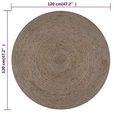 Vloerkleed handgemaakt rond 120 cm jute grijs - thumbnail