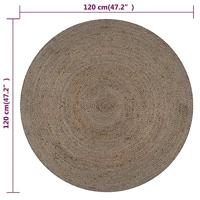 VidaXL Vloerkleed handgemaakt rond 120 cm jute grijs - thumbnail