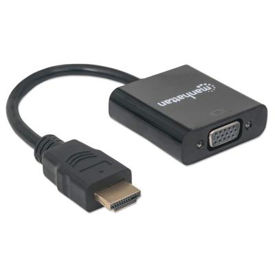 Manhattan 151467 HDMI / VGA Adapter [1x HDMI-stekker - 1x VGA-bus] Zwart 0.26 m