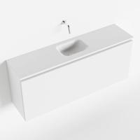 MONDIAZ OLAN 120cm toiletmeubel talc. LEX wastafel talc midden geen kraangat - thumbnail