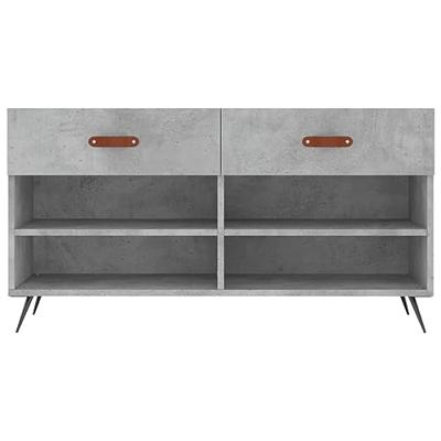VidaXL Schoenenbank 102x35x55 cm bewerkt hout betongrijs VidaXL Schoenenbank 102x35x55 cm bewerkt hout betongrijs
