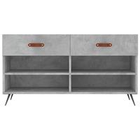 Schoenenbank 102x35x55 cm bewerkt hout betongrijs - thumbnail