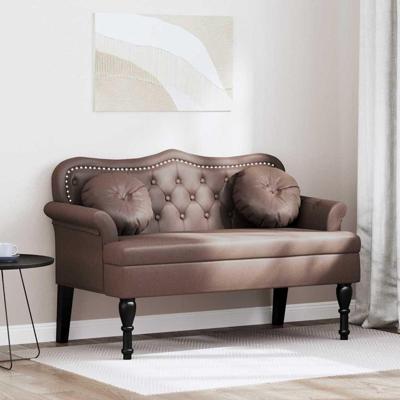 Chesterfield Bank met kussen Bruin 120,5 x 65 x 75 cm Nep Leer