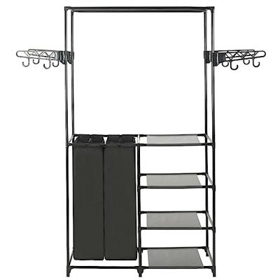 VidaXL Kledingrek 87x44x158 cm staal en ongeweven stof zwart VidaXL Kledingrek 87x44x158 cm staal en ongeweven stof zwart