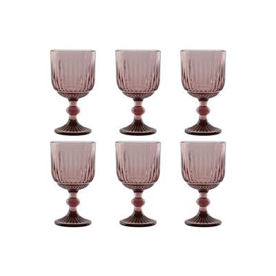 Set van bekers Home ESPRIT Roze Kristal 380 ml (6 Stuks)