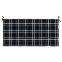 Tuinbankkussen ruitpatroon 100x50x3 cm oxford stof zwart - thumbnail