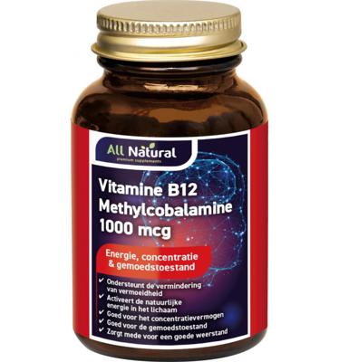 All Natural Vitamine B12 Methylcobalamine 1000mcg Kauwtabletten