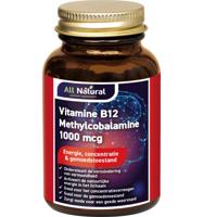 All Natural Vitamine B12 Methylcobalamine 1000mcg Kauwtabletten - thumbnail