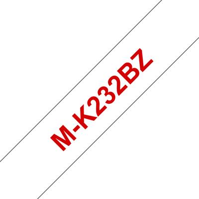 Brother Labelling Tape - 12mm, Red/White, Blister