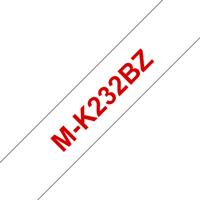 Brother Labelling Tape - 12mm, Red/White, Blister - thumbnail