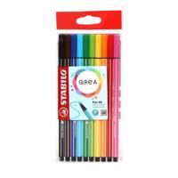Viltstift stabilo pen 68/10 qrea m 10st ass - thumbnail