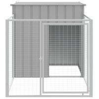 VidaXL Hondenhok met dak 110x201x110 cm gegalvaniseerd staal grijs - thumbnail