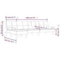 Slaapbank L-vormig 255x140x70 cm kunstleer zwart - thumbnail