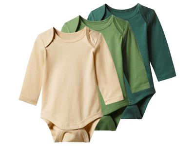 lupilu Set van 3 baby rompers (Groen/beige, 62/68) lupilu Set van 3 baby rompers (Groen/beige, 62/68)