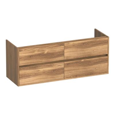 Brauer Adore - Onderkast - 140 cm - met 4 Softclose Lades Greeploos en 2 Sifon Uitsparingen - Honey