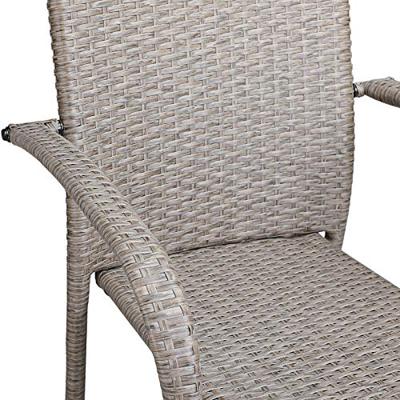 Polyrattan Stapelstoel Comfort Set van 4 kleur Creme Polyrattan Stapelstoel Comfort Set van 4 kleur Creme