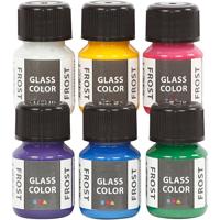 Creativ Company Glass color frost, diverse kleuren, 6x30 ml/ 1 doos - thumbnail