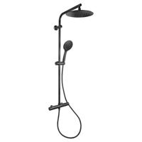 Regendouche Differnz Thermoline 25 cm Stortdouche met Handdouche Mat Zwart Differnz - thumbnail