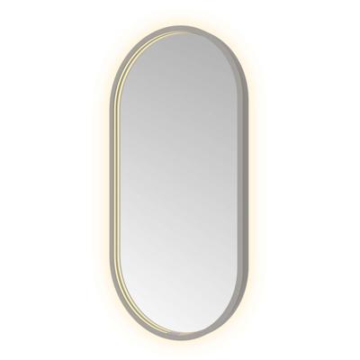 Spiegel Hotbath &MORE 80x40 cm LED-Verlichting Spiegelverwarming Ovaal Geborsteld Gunmetal