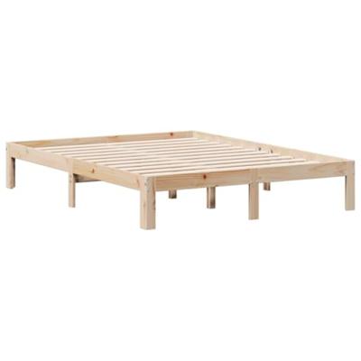 Bed met boekenkast zonder matras massief grenenhout 135x190 cm