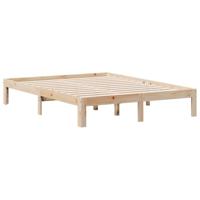 Bed met boekenkast zonder matras massief grenenhout 135x190 cm - thumbnail