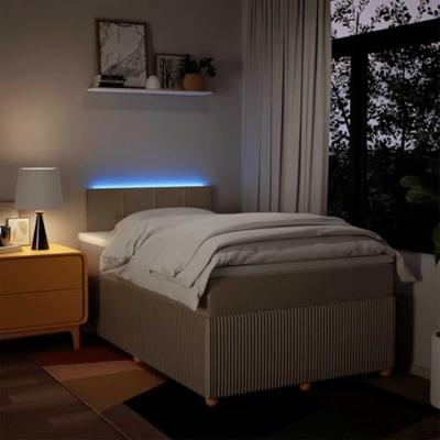 Boxspring met matras stof crèmekleurig 120x200 cm