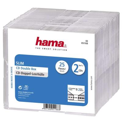 Hama cd slim dubbel jewel case 25-pack Hama cd slim dubbel jewel case 25-pack