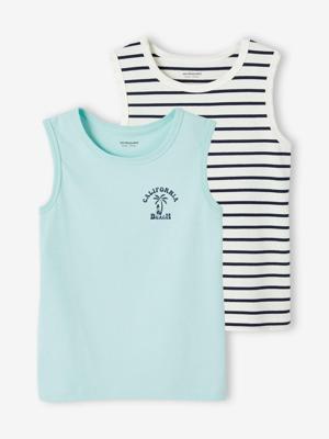 Set van 2 tanktops voor jongens veel groen