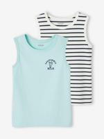 Set van 2 tanktops voor jongens veel groen - thumbnail