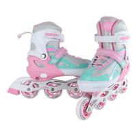 Street Rider inline skates verstelbaar - maat 29-32 - roze/groen - thumbnail